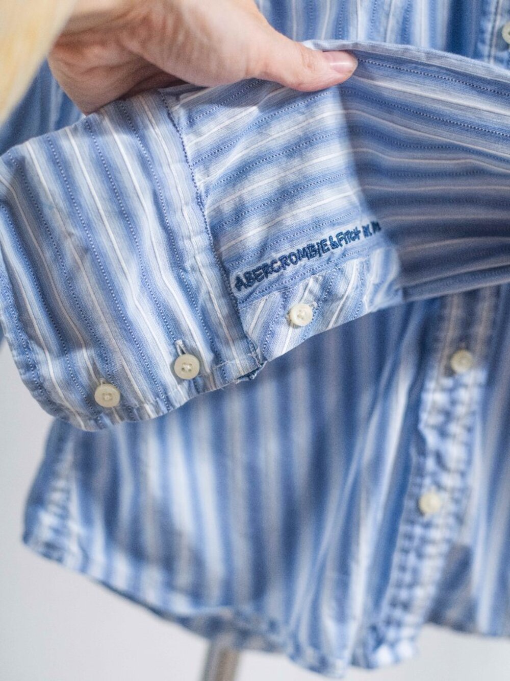 Vintage Abercrombie & Fitch Y2K Button Down Preppy Striped Top - Picture 8 of 8